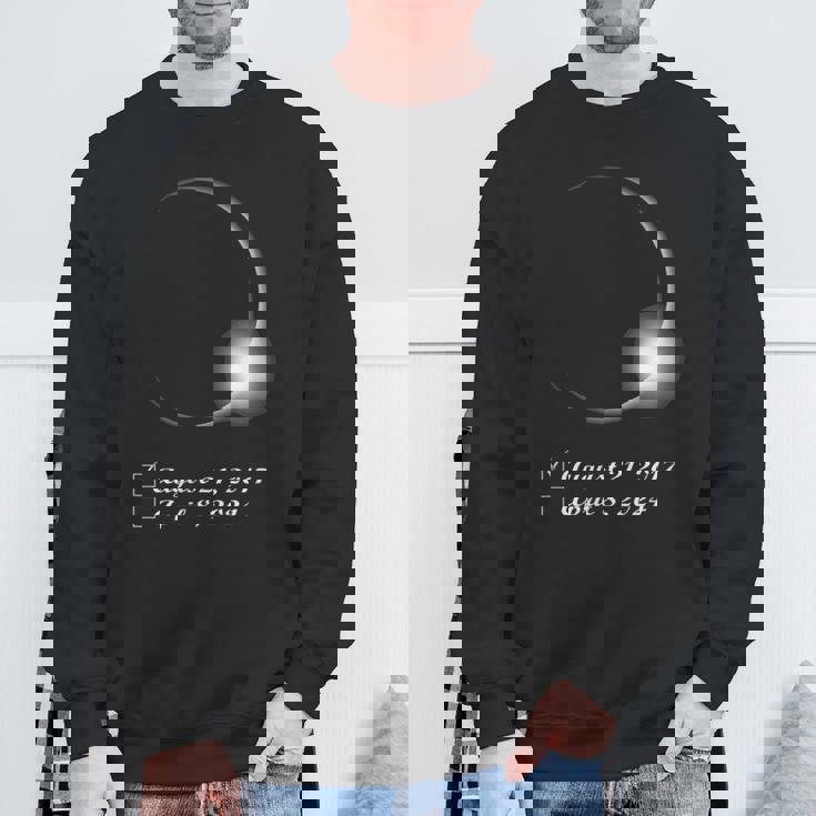 Total Eclipse 2017 And 2024 Totality Sweatshirt Gifts for Old Men