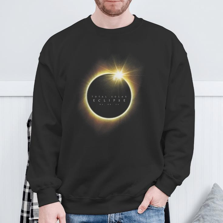 Total Eclipse Map Path Of Totality Lover April 8 2024 Sweatshirt Gifts for Old Men