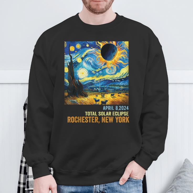 Total Solar Eclipse 04082024 Rochester New York Sweatshirt Gifts for Old Men