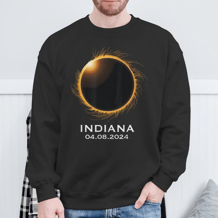 Total Solar Eclipse 2024 April Totality 04082024 Indiana Sweatshirt Gifts for Old Men