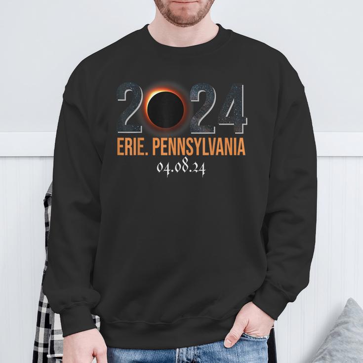 Total Solar Eclipse 2024 Erie Pennsylvania April 8 2024 Sweatshirt Gifts for Old Men