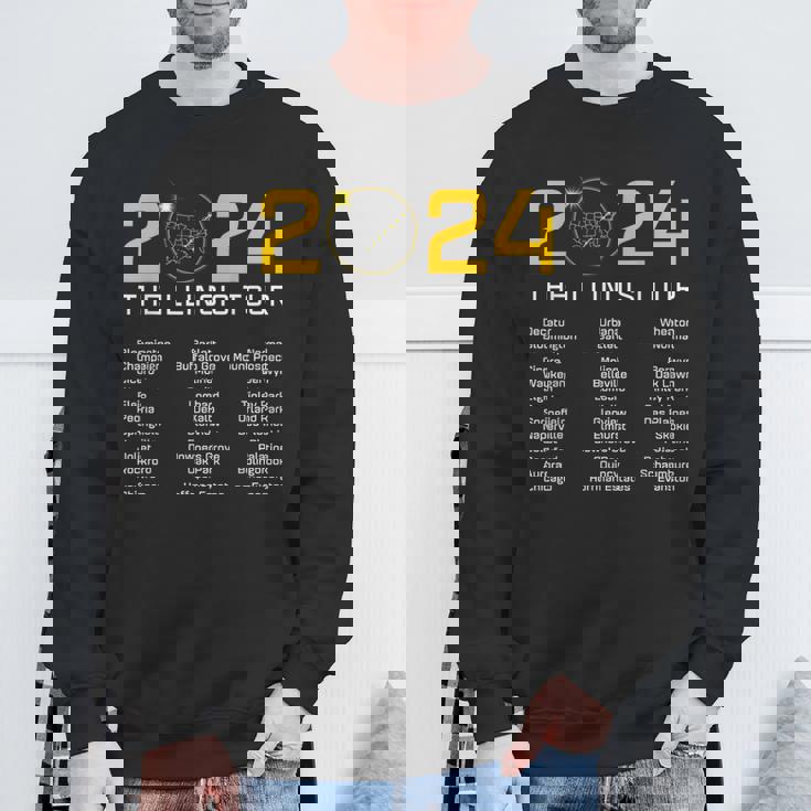 Total Solar Eclipse 2024 The Illinois Tour Totality Path Sweatshirt Gifts for Old Men Total Solar Eclipse 2024 The Illinois Tour Totality Path Sweatshirt Gifts for Old Men