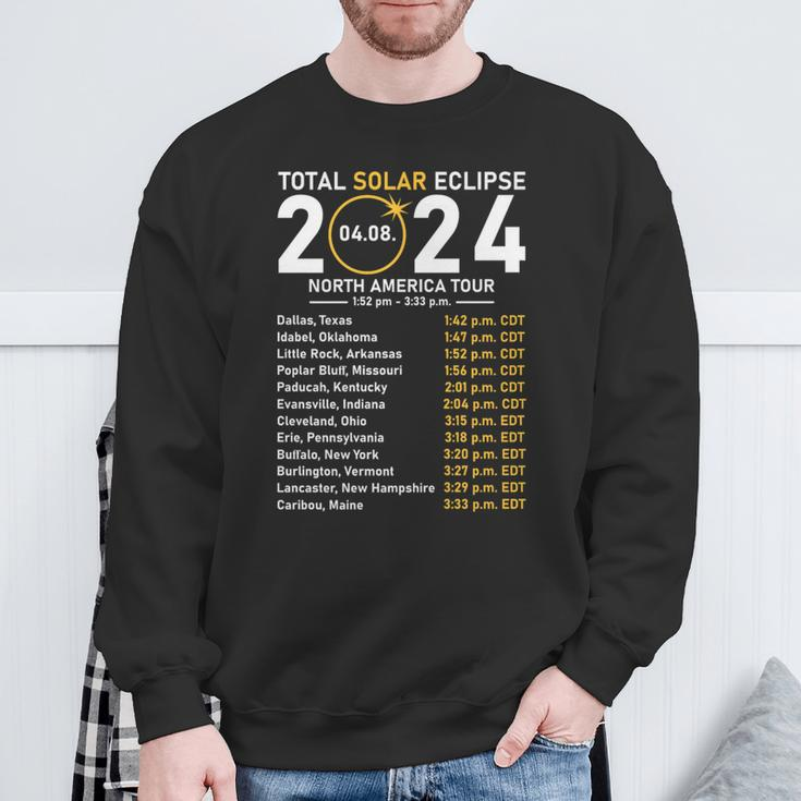 Total Solar Eclipse 2024 North America Tour State Totality Sweatshirt Gifts for Old Men