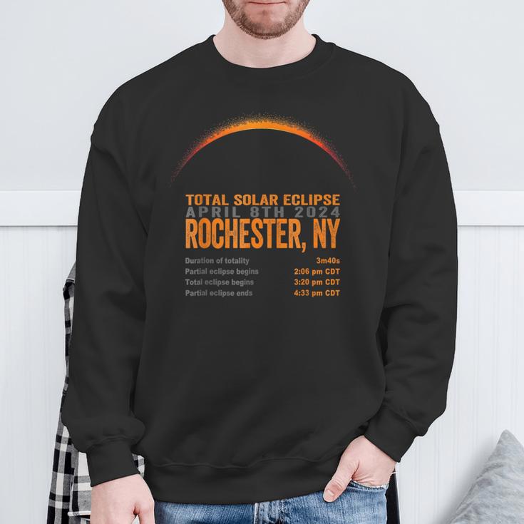 Total Solar Eclipse 2024 Rochester New York Path Of Totality Sweatshirt Gifts for Old Men