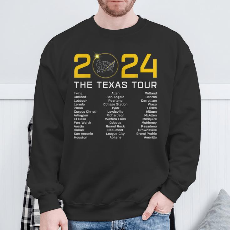 Total Solar Eclipse 2024 The Texas Tour Totality Path Sweatshirt Gifts for Old Men