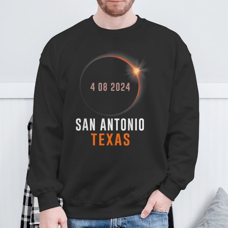 Total Solar Eclipse 2024 Totality San Antonio Texas Sweatshirt Gifts for Old Men