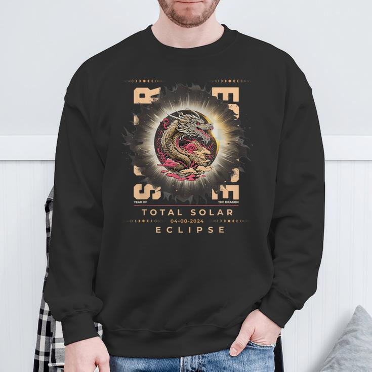 Total Solar Eclipse 2024 In The Year Of The Dragon Sweatshirt Gifts for Old Men