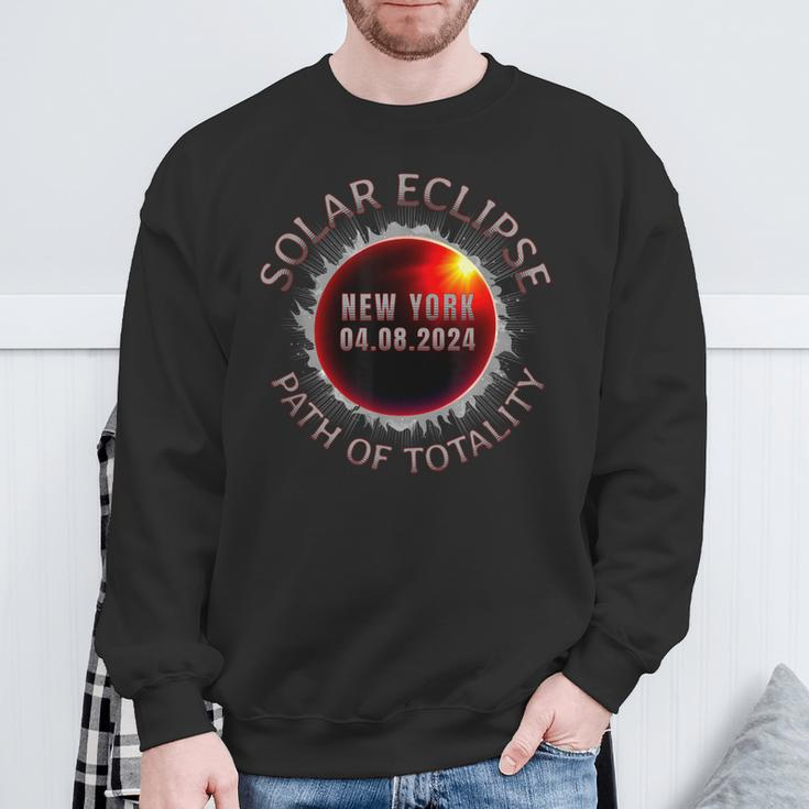 Total Solar Eclipse April 8 2024 New York Path Of Totality Sweatshirt Gifts for Old Men
