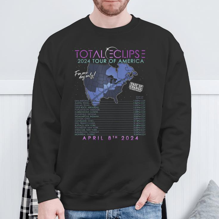 Total Solar Eclipse April 8Th 2024 Tour Of America Sweatshirt Gifts for Old Men