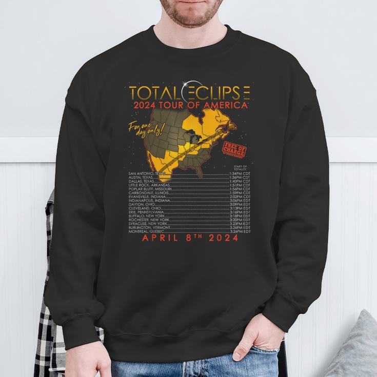 Total Solar Eclipse April 8Th 2024 Tour Of America Sweatshirt Gifts for Old Men