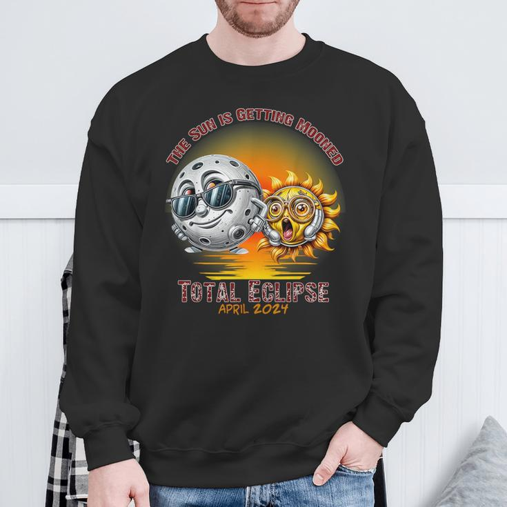 Total Solar Eclipse Chase April 2024 Sun Is Getting Mooned Sweatshirt Gifts for Old Men