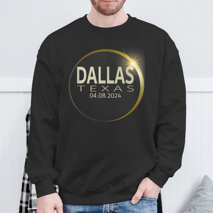 Total Solar Eclipse Dallas Texas April 8 2024 Eclipse Sweatshirt Gifts for Old Men