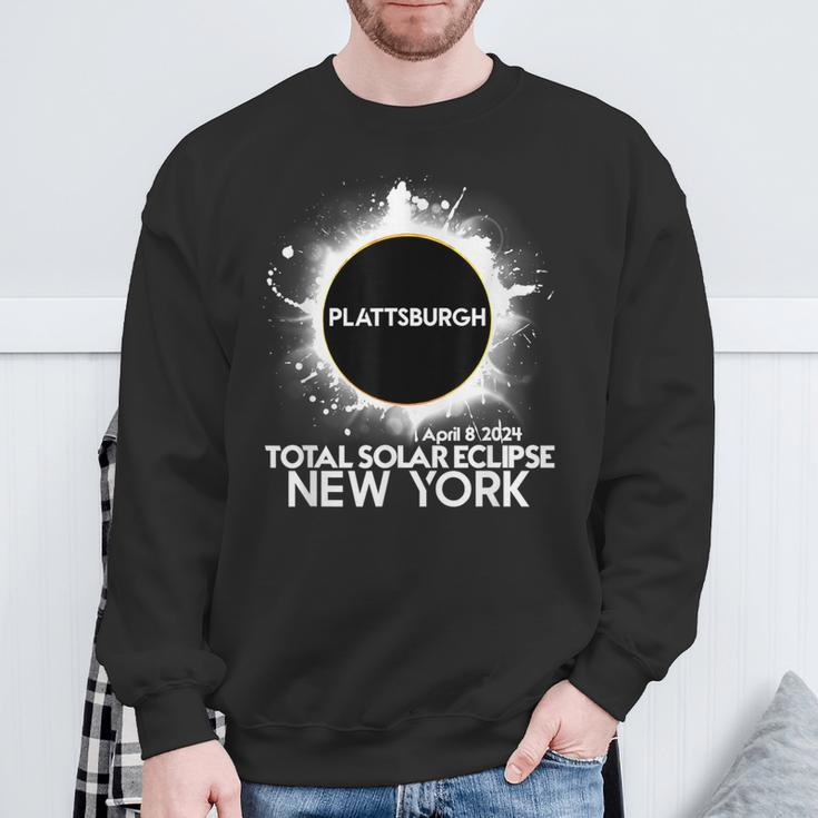 Total Solar Eclipse Plattsburgh New York 2024 Totality Sweatshirt Gifts for Old Men