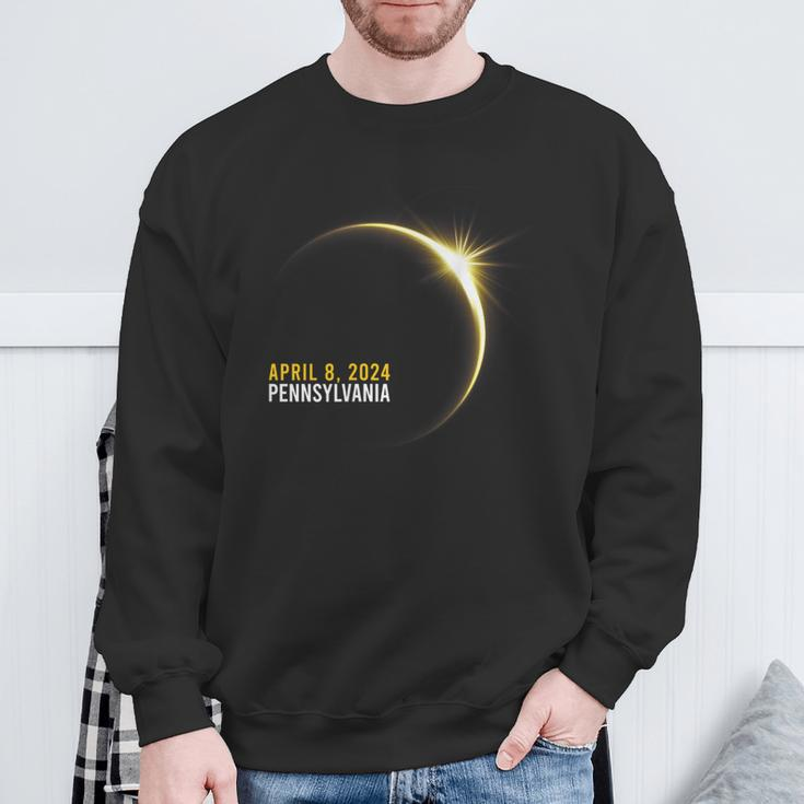 Totality 04 08 24 Total Solar Eclipse 2024 Pennsylvania Sweatshirt Gifts for Old Men