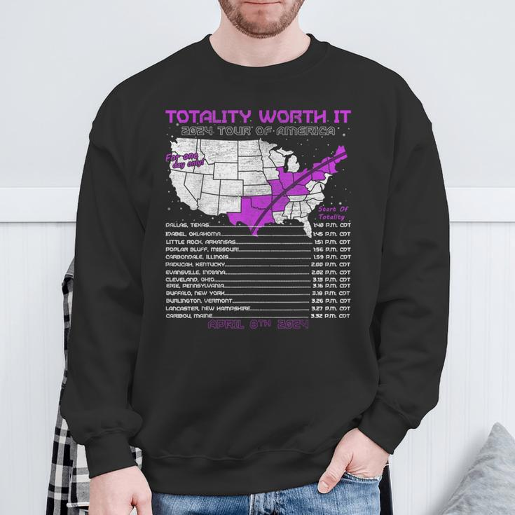 Totality Worth It Solar Eclipse Tour Of America 04082024 Sweatshirt Gifts for Old Men