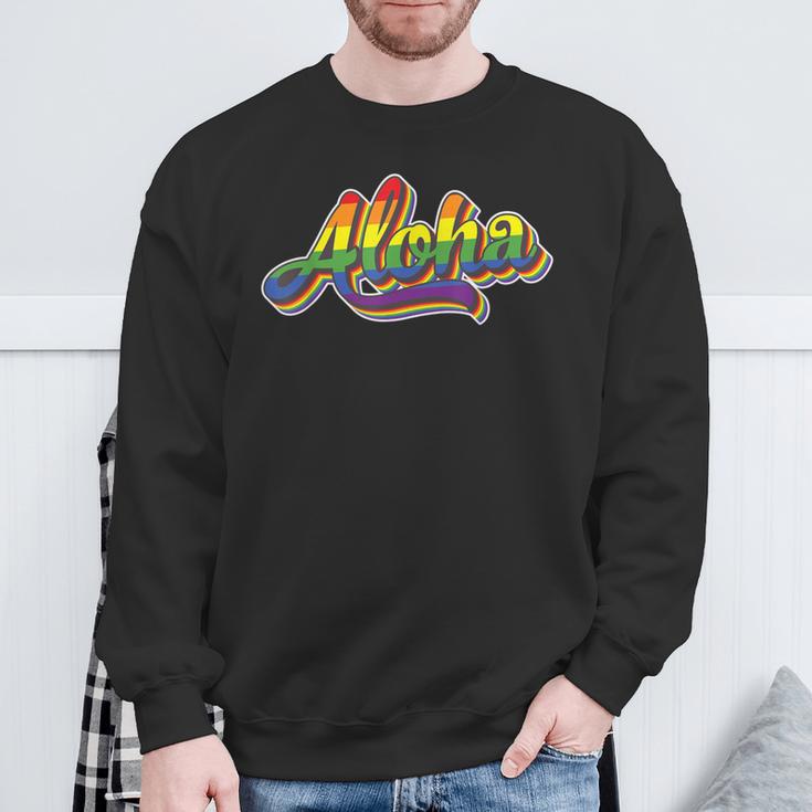 Traditional Gay Lgbtq Hawaii Aloha Beach Gay Pride Sweatshirt Gifts for Old Men