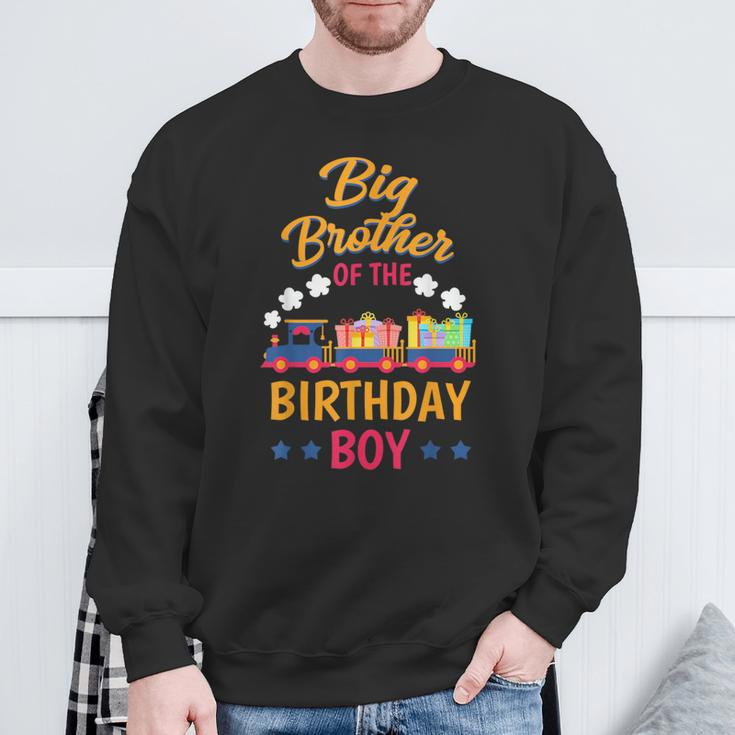 Train Bday Party Railroad Big Brother Of The Birthday Boy Sweatshirt Gifts for Old Men