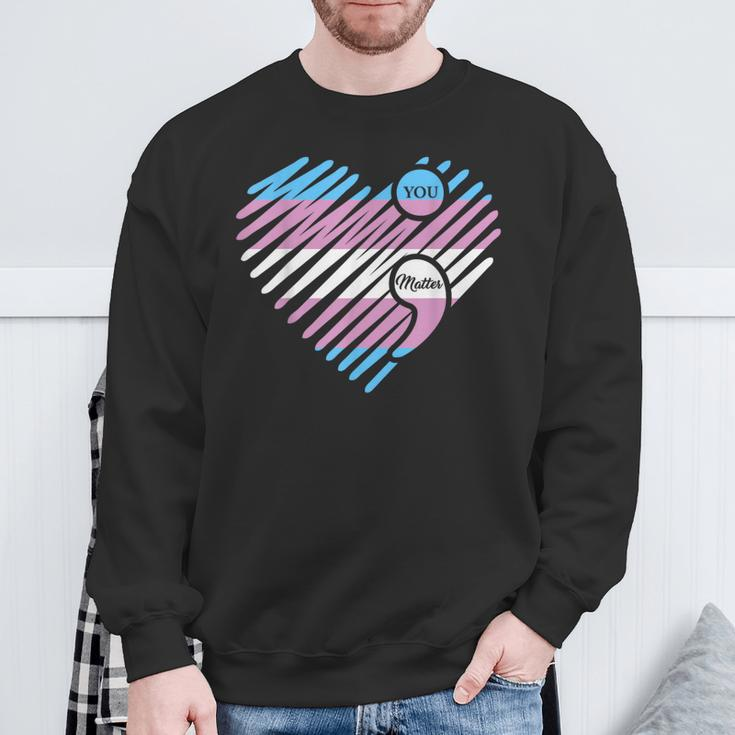 Transgender Heart Pride Flag Lgbtq Inspirational Lgbt Sweatshirt Gifts for Old Men