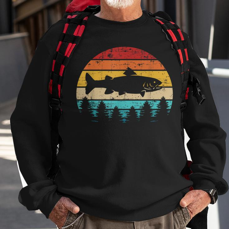 Trout Vintage Retro Sweatshirt Gifts for Old Men