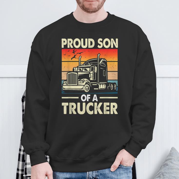 Truck Driver's Son Trucker's Son Father's Day Vintage Sweatshirt Gifts for Old Men