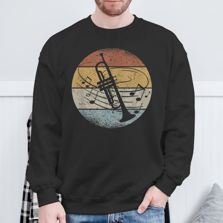 Trumpet Player Orchestra Musician Notes Retro Trumpet Sweatshirt Geschenke für alte Männer