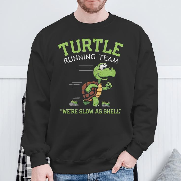 Turtle Running Team Saying Sarcastic Marathon Sweatshirt Gifts for Old Men
