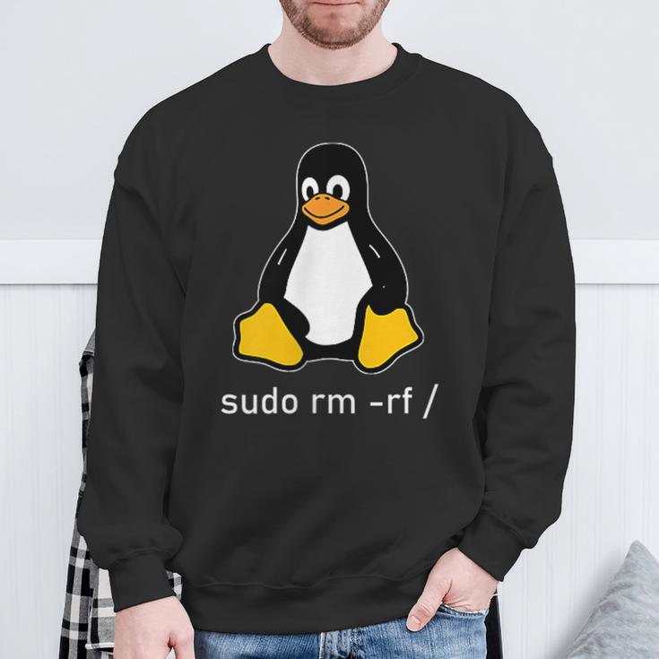 Tux Linux Penguin Sudo Rm -Rf Computer Science Sweatshirt Geschenke für alte Männer