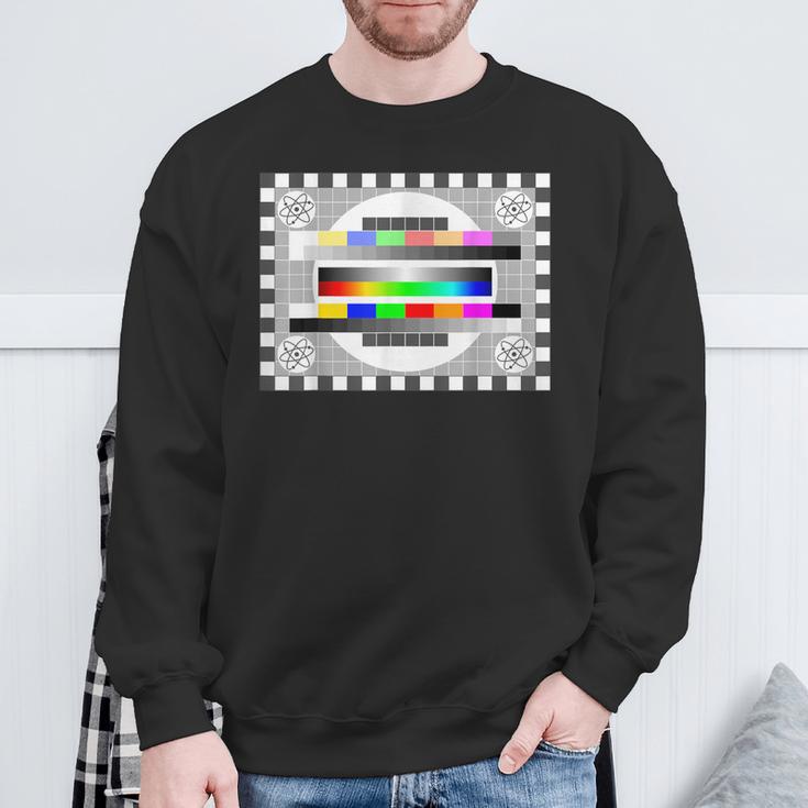 Tv Test Pattern Nerd Geek Sweatshirt Gifts for Old Men