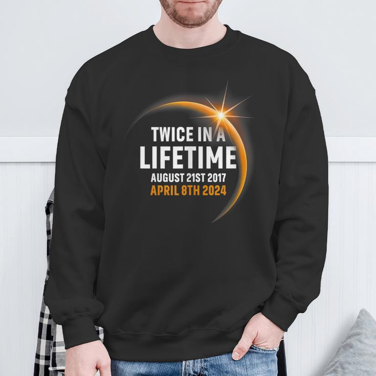 Twice In Lifetime Solar Eclipse 2024 2017 North America Sweatshirt Gifts for Old Men