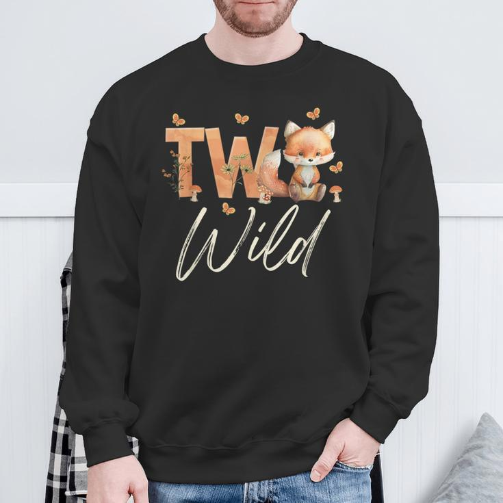 Two Wild Fox Woodland Animal 2Nd Birthday 2 Year Old Sweatshirt Gifts for Old Men