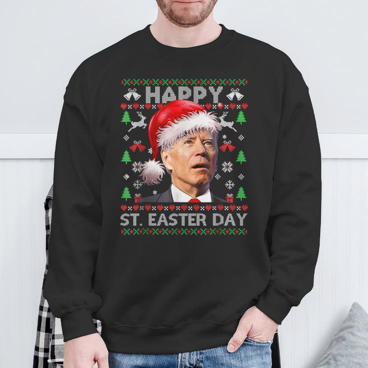 Ugly Christmas Sweater Joe Biden Happy Easter Day Xmas Sweatshirt Gifts for Old Men