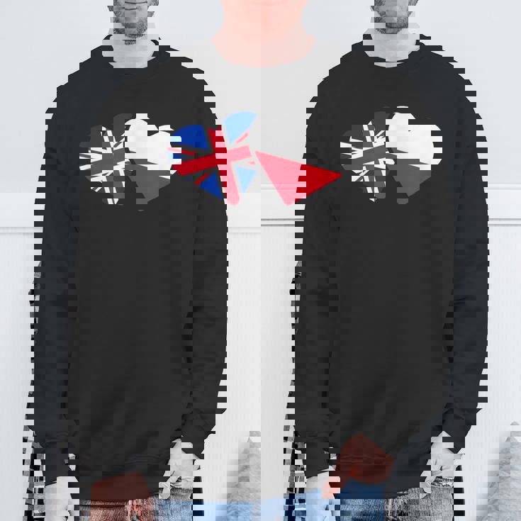 Uk Poland FlagHeart British Polish Love Cute Sweatshirt Gifts for Old Men