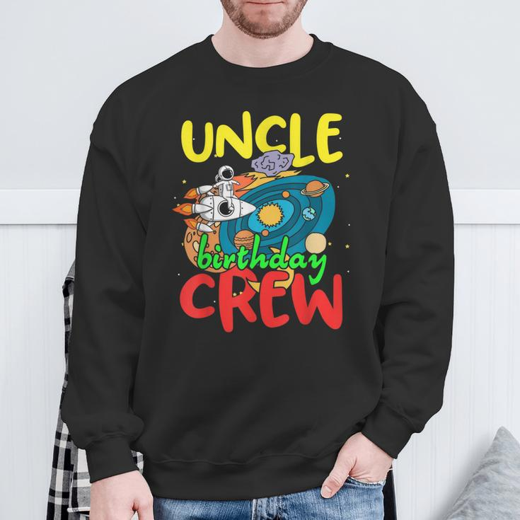 Uncle Birthday Crew Outer Space Planets Universe Party Sweatshirt Gifts for Old Men
