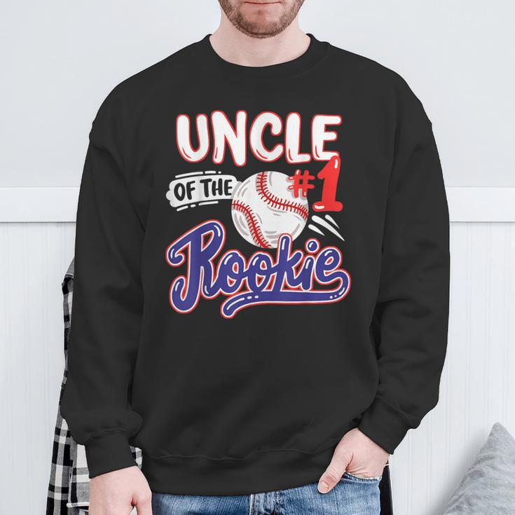 Uncle Of Rookie 1St Baseball Birthday Party Theme Matching Sweatshirt Gifts for Old Men