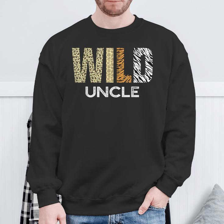 Uncle Of The Wild One Zoo Birthday Safari Jungle Animal Sweatshirt Gifts for Old Men