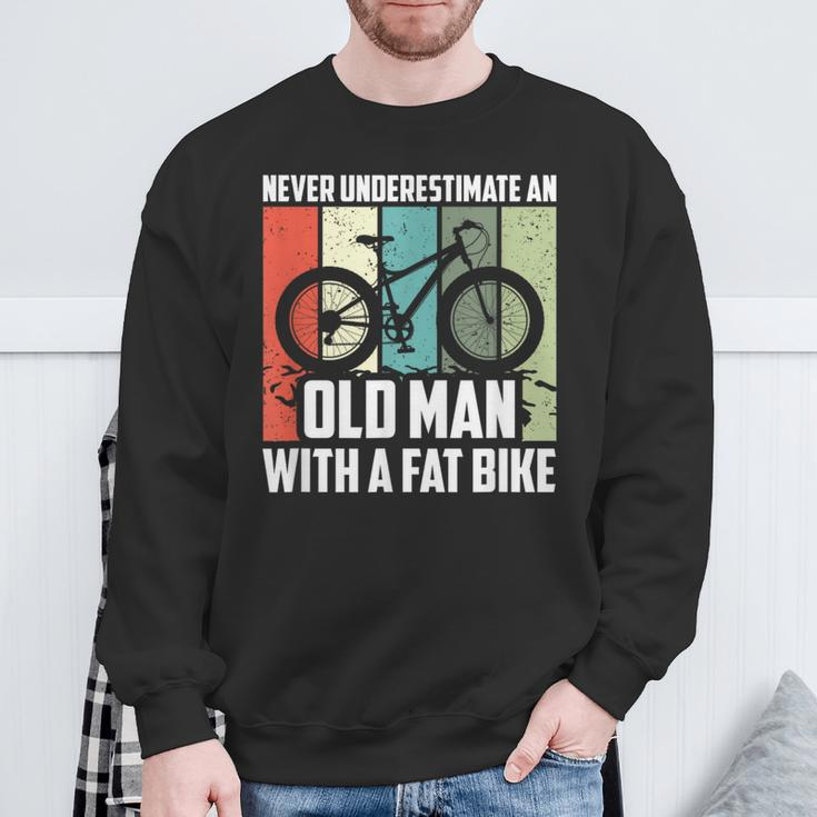 Never Underestimate An Old Man With A Fat Bike Cycling Sweatshirt Gifts for Old Men