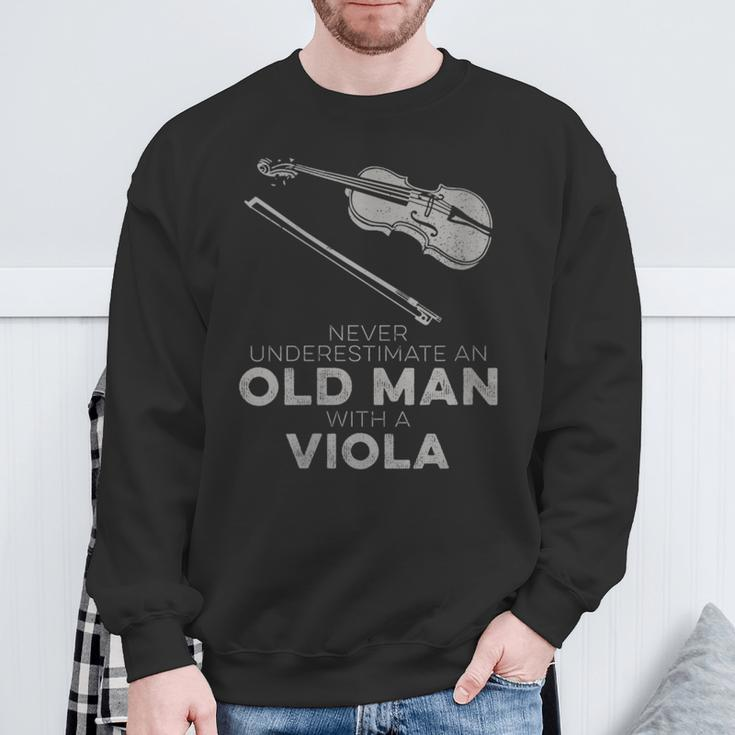 Never Underestimate An Old Man With A Viola Sweatshirt Gifts for Old Men