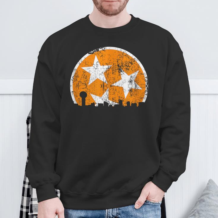 Unique Orange & White Tennessee State Flag Knoxville Skyline Sweatshirt Gifts for Old Men