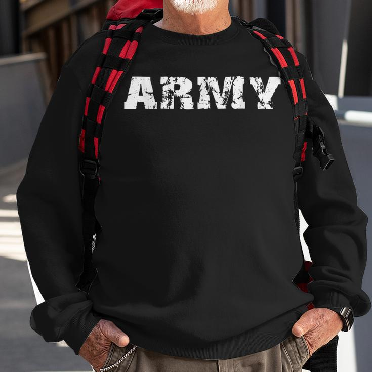 Us Army Army Veteran Distressed Font Sweatshirt Gifts for Old Men