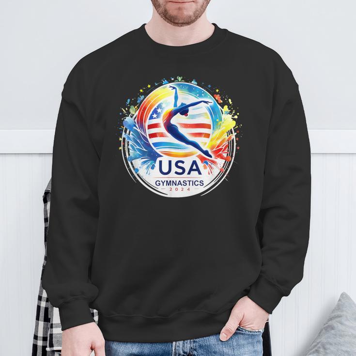 Usa 2024 Games United States Gymnastics America 2024 Usa Sweatshirt Gifts for Old Men