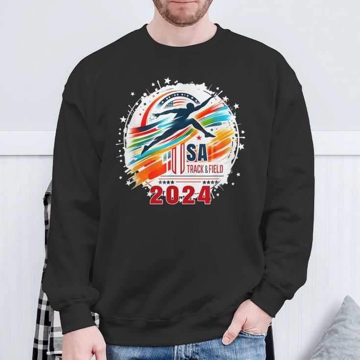 Usa 2024 Games United States Track And Field Usa 2024 Usa Sweatshirt Gifts for Old Men