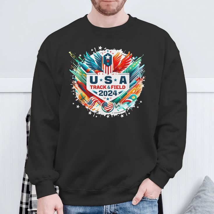 Usa 2024 Go United States Running American Sport 2024 Usa Sweatshirt Gifts for Old Men