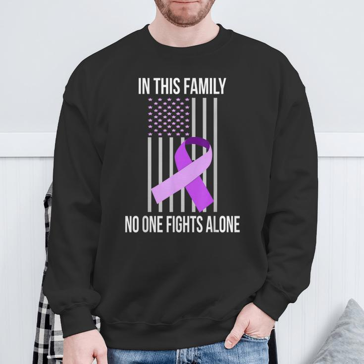 Usa Flag Alzheimer Ribbon Alzheimer Disease Awareness Sweatshirt Gifts for Old Men