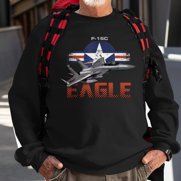 Usa Military Warbird F15 Eagle Military Airplane Sweatshirt Gifts for Old Men
