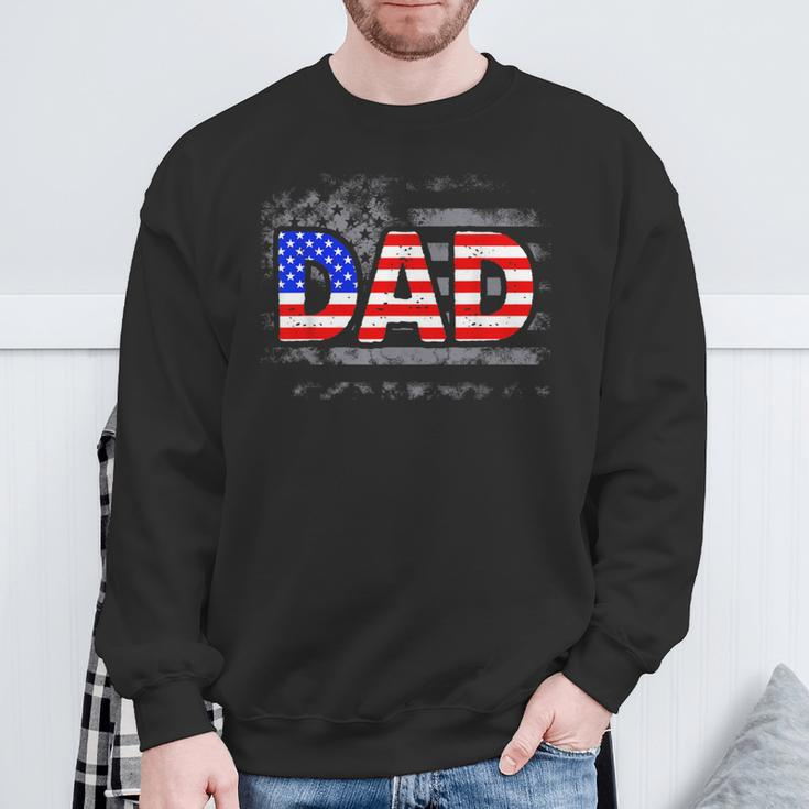 Usa Patriotic Dad Father's Day American Flag 4Th Of July Dad Sweatshirt Gifts for Old Men