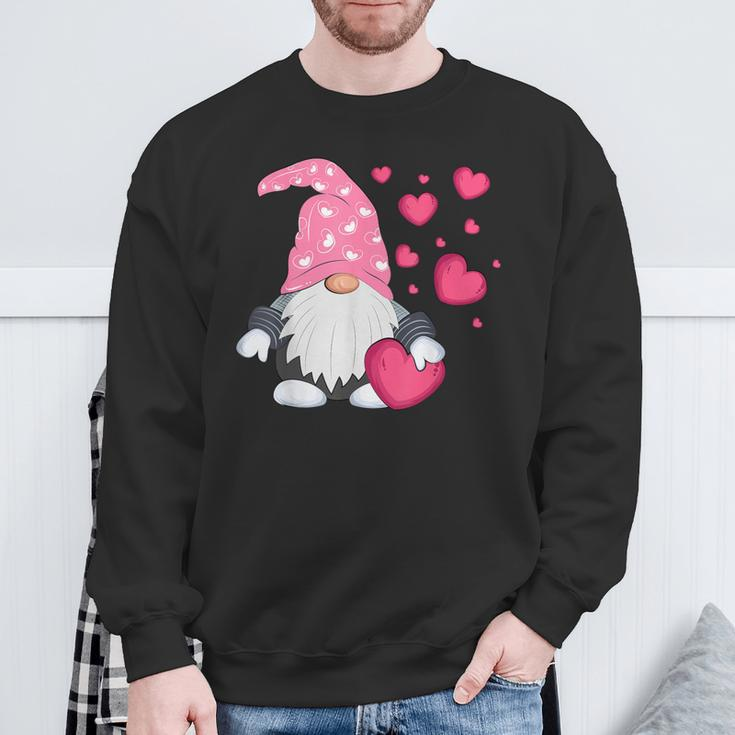 Valentine's Day Gnome Love Holding Red Heart Sweatshirt Gifts for Old Men
