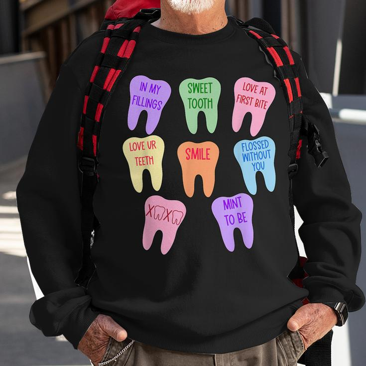 Valentines Dentist Dental Hygienist Tooth Candy Conversation Sweatshirt Gifts for Old Men
