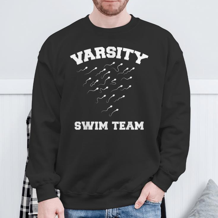 Varsity Swim Team Swimming Sperm Sweatshirt Gifts for Old Men