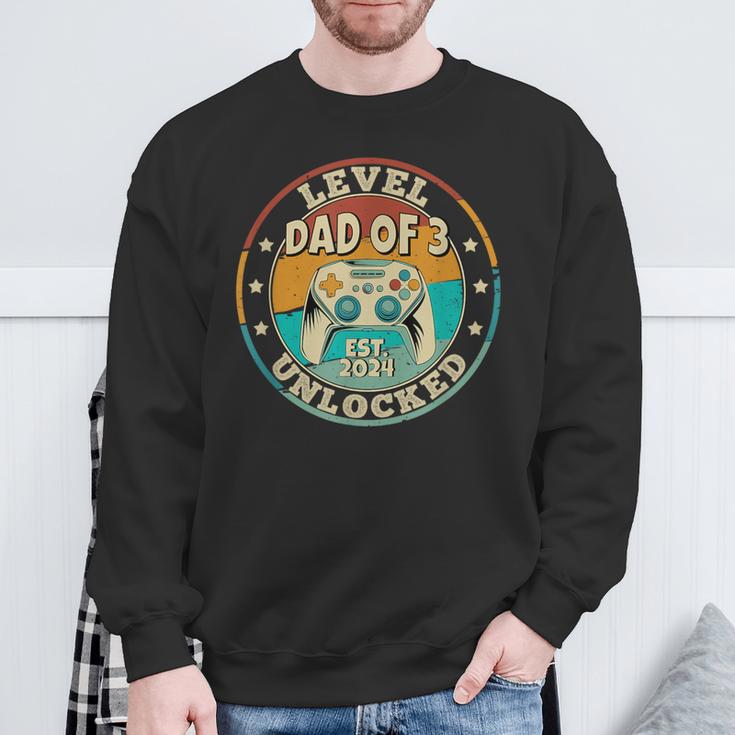 Vateron 3 Drei Kindern Für Männer Auf Papa-Ebene Freigeschaltet Sweatshirt Geschenke für alte Männer