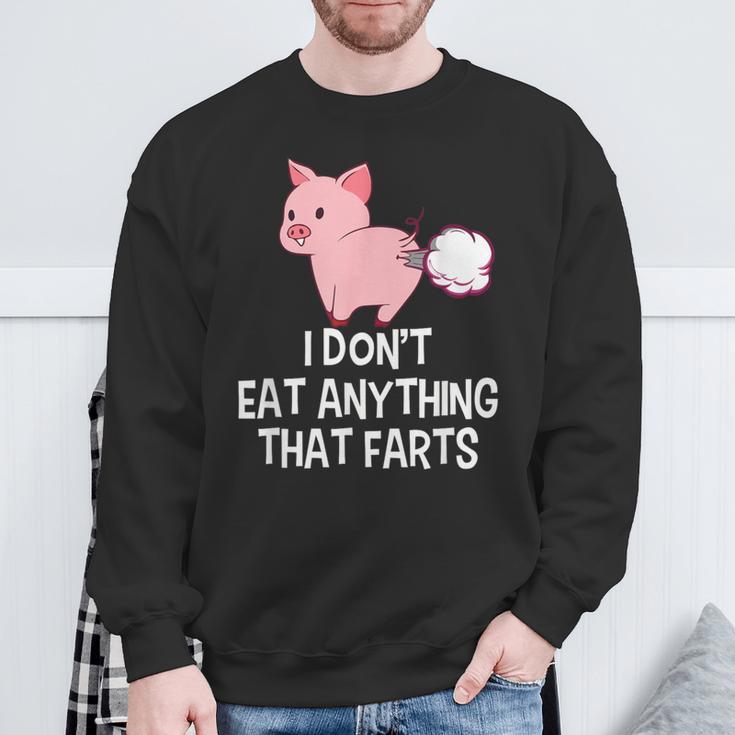 Vegan I Don't Eat Anything That Farts Pro Vegan Sweatshirt Gifts for Old Men